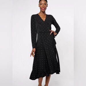 Susan Graver Women's Dress Sz XL Occasions Reg Embellished Liquid Black